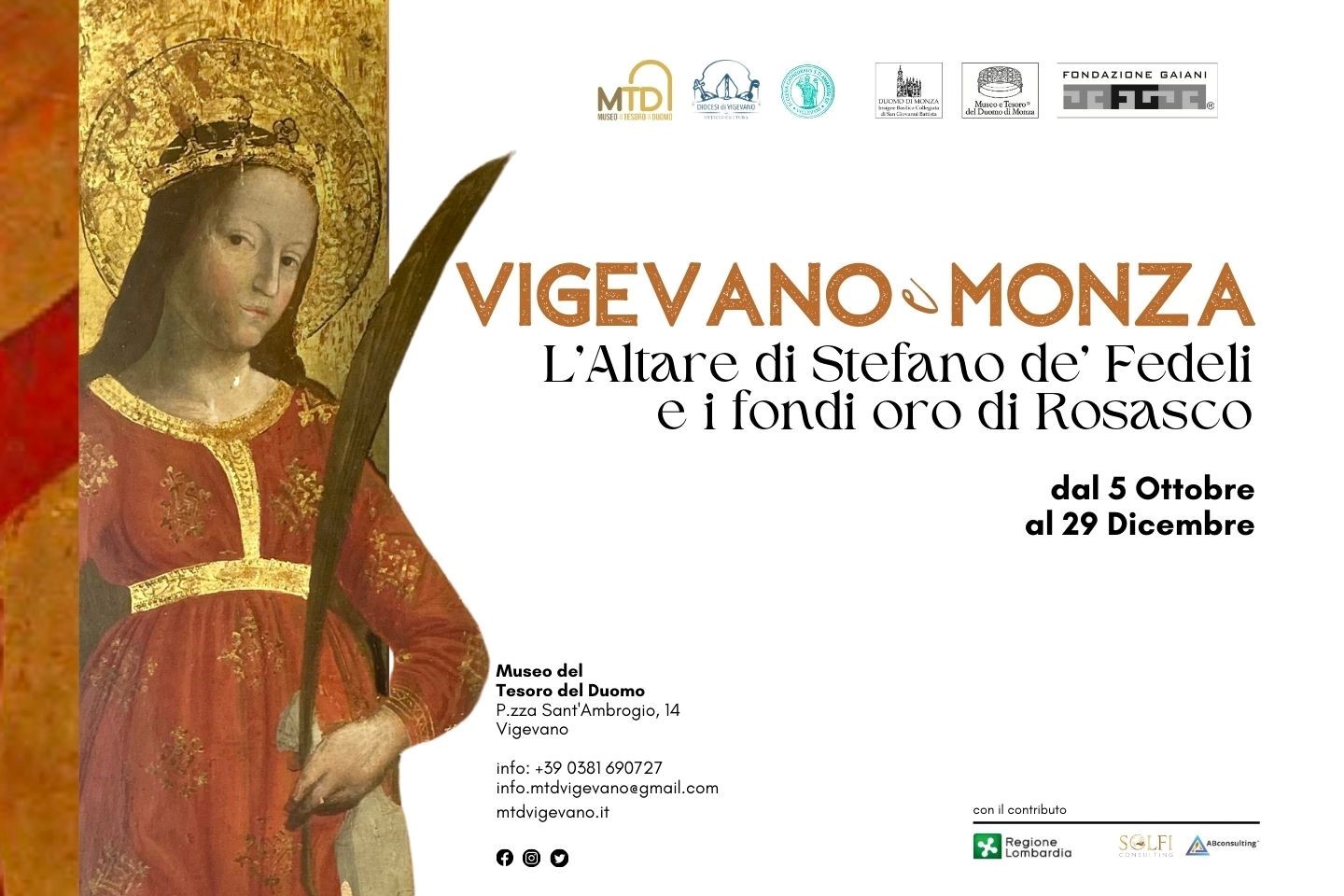 Mostra "Vigevano e Monza. L'altare di Sefano de' Fedeli e i fondi oro di Rosasco"